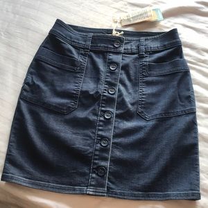 NWT PRANA Jean button up skirt sz 0 but fits like 4